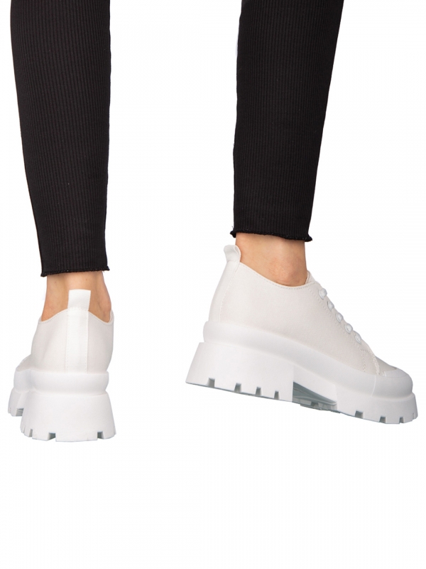 Дамски спортни обувки бели  от текстилен материал  Genie, 3 - Kalapod.bg