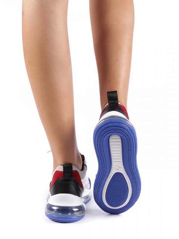 Дамски спортни обувки  Tamina бели със синьо, 4 - Kalapod.bg
