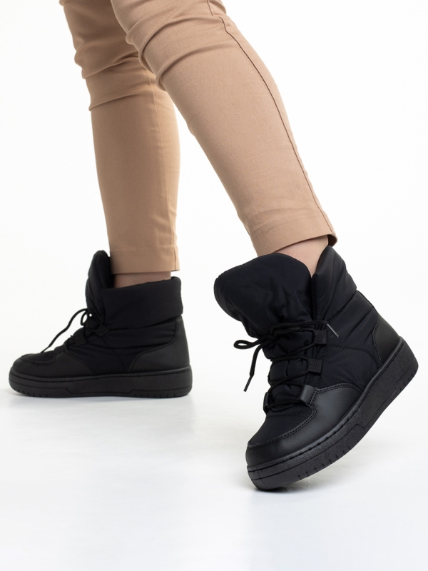 Дамски чизми черни  от текстилен материал  Cloelia - Kalapod.bg