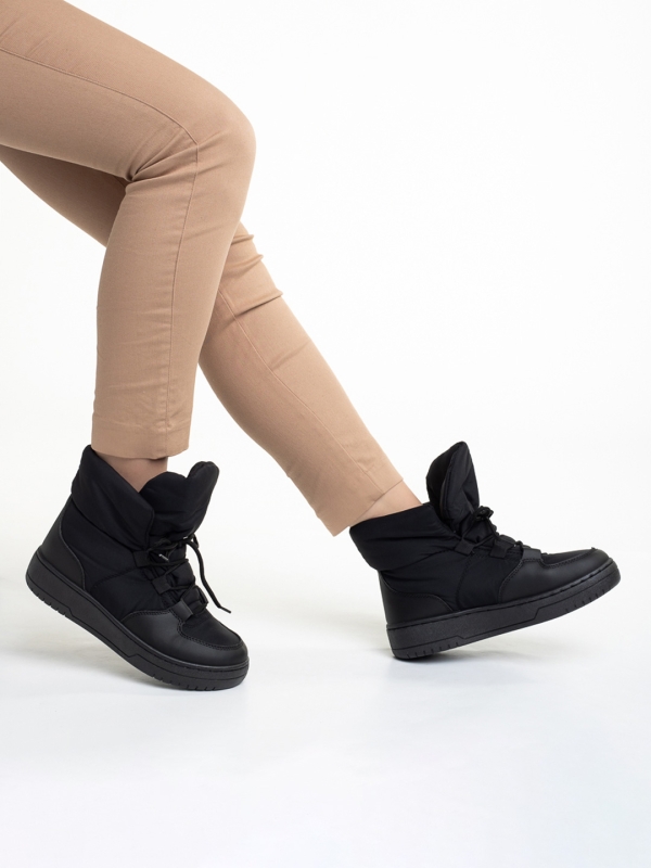 Дамски чизми черни  от текстилен материал  Cloelia, 5 - Kalapod.bg