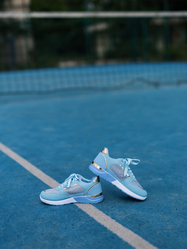 Дамски спортни обувки сини от екологична кожа Litsa - Kalapod.bg